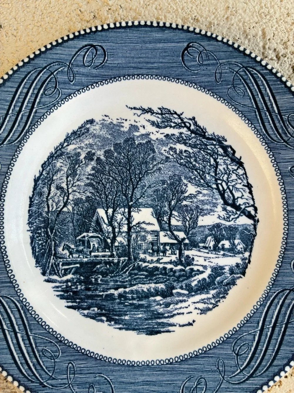 Currier & Ives The Old Grist Mill Dinner Plate